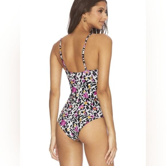 Beach Riot Mila One Piece Swim Bathing Suit One Piece Swimsuit Animal Print XS - Picture 3 of 10